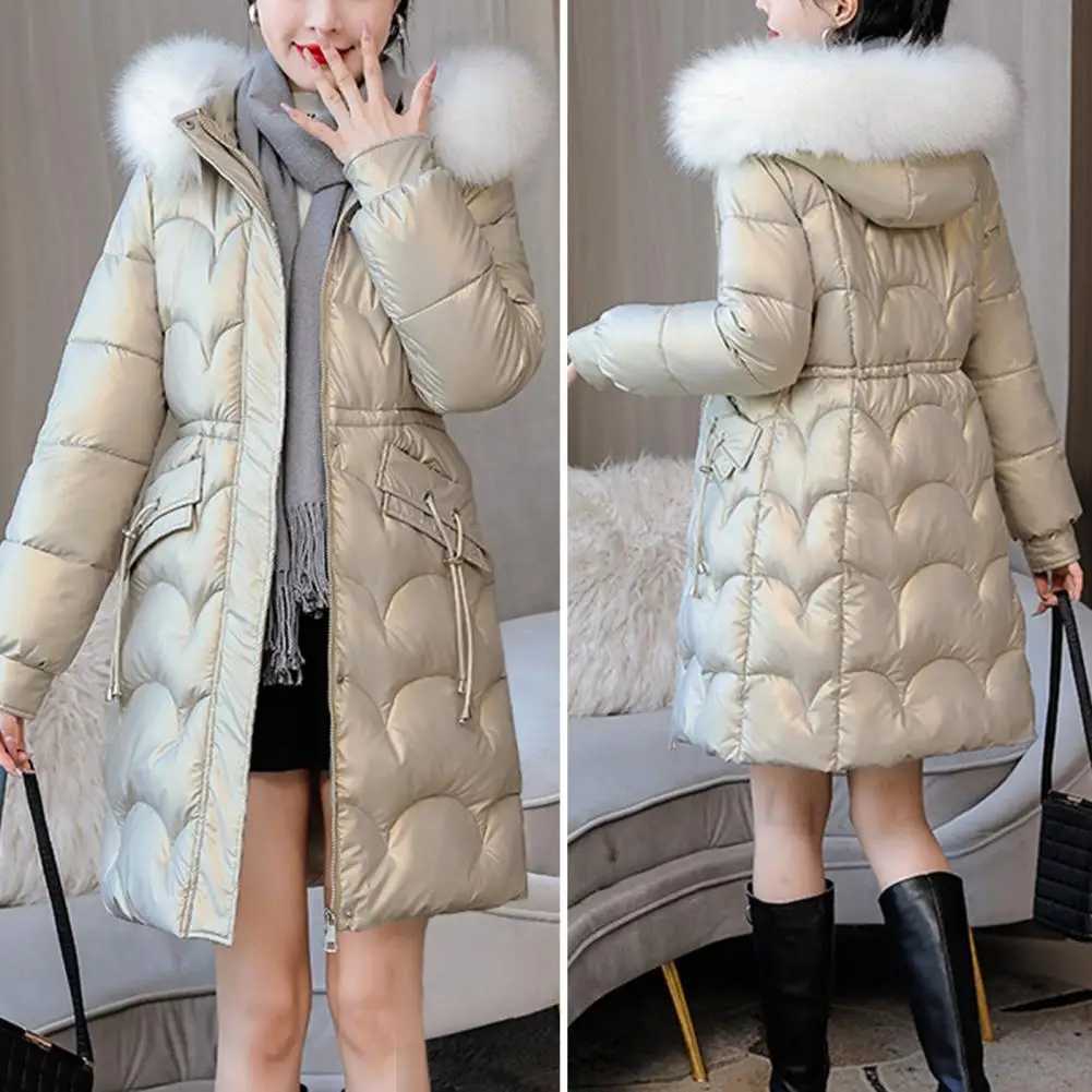 New Winter Jacket Parkas Women Glossy Down Cotton Jacket Hooded Parka Warm Female Cotton Padded Jacket Casual OutwearX241019