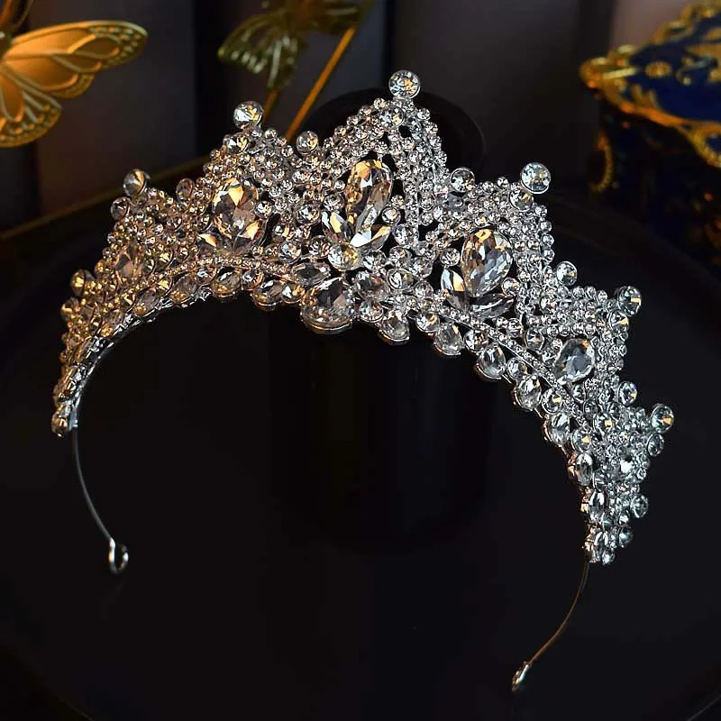Luxurious and diverse silver crystal bridal headpieces crowns rhinestones ball headpieces wedding hair accessories 241018