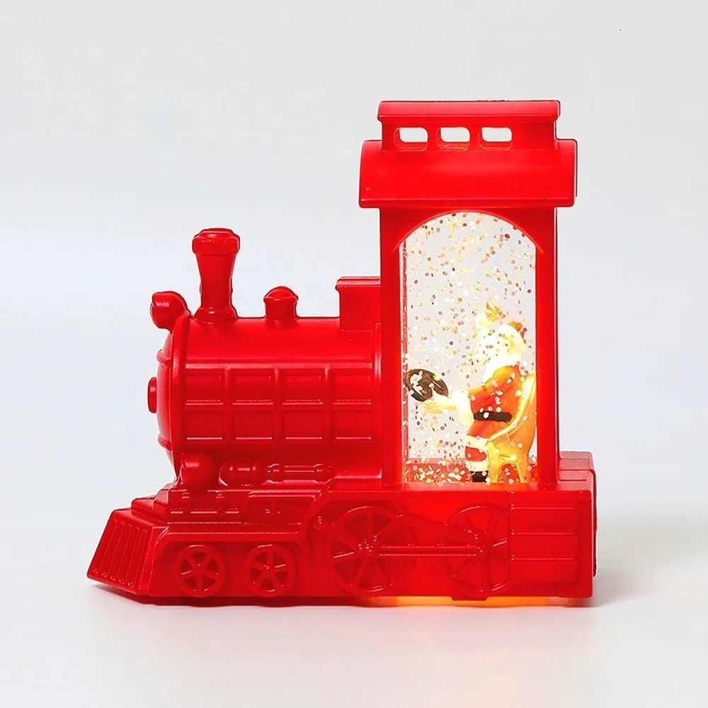 Year Home Decorations Santa Claus Train Water Ball Wind Lanterns LED light Christmas Gifts Xmas Small Oil Lamp 241018