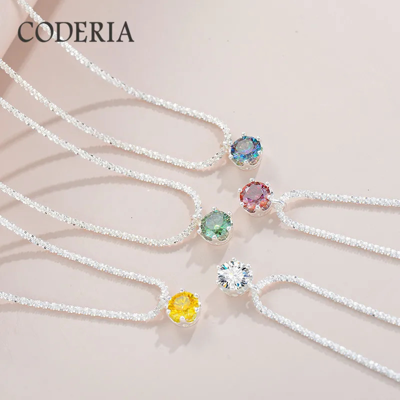 GRA Certified Colored Necklace with Diamond Test 1 CT Pendant 925 Pure Silver Necklace Womens Wedding Jewelry 241018