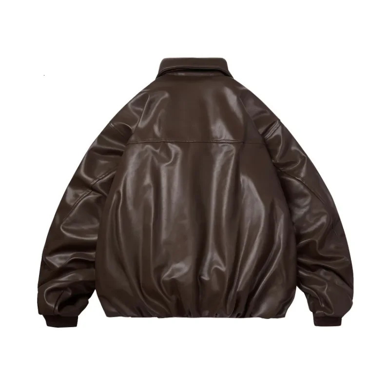 Winter clothing Mens and womens collar leather jackets unisex styles loose silhouettes pure cotton leather jackets 241019