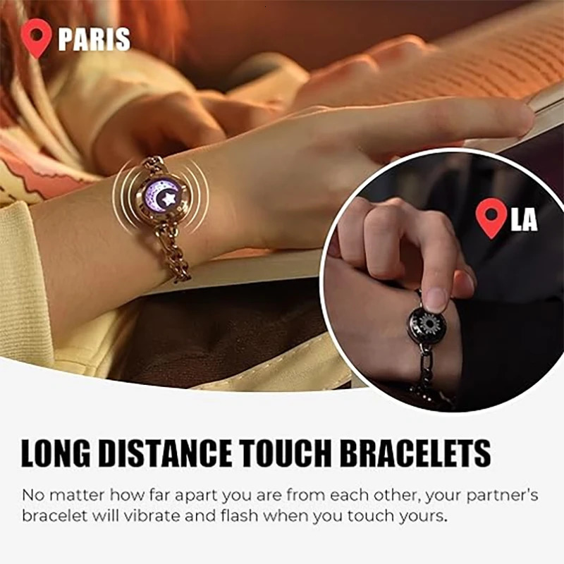TOTWOO Long Distance Touch BrackeletsVibration Light up for Love Couples Brackelets 241018
