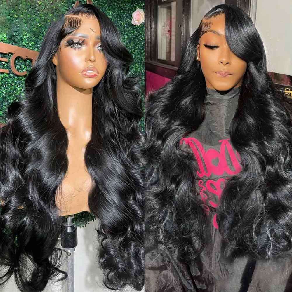 Front x Lace Human Hair Wigs Brazilian Body Wave Wig HD Frontal For Women Closure al