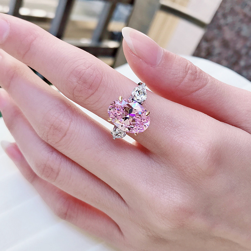 Oval Cut Moissanite Rings: 10CT White Gemstones Sterg Sier Ring for Women