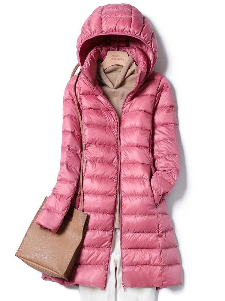 NewBang 4XL 5XL Plus Long Down Jacket Women Winter Ultra Light Down Jacket Women With Hooded Down Coat Female Big Size CoatsX241019