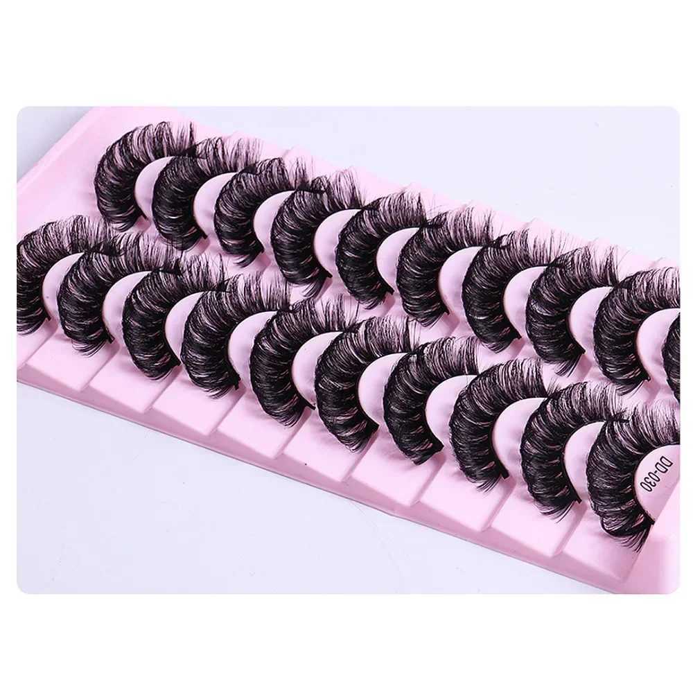 Lashes 10 Pairs Russian Strip DD Curl Lashes 3D Eyelashes Reusable Fluffy False Lashes Russian ExtensionsXJ2410