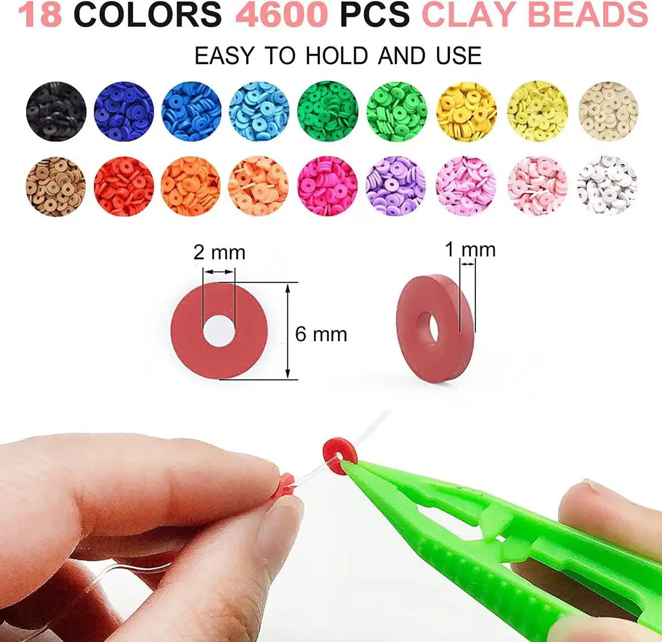 26 Bohemian DIY Soft Clay Bead Accessories String Bracelet Loose Bead Diaphragm Smile Face Bead Soft Clay Set 241018