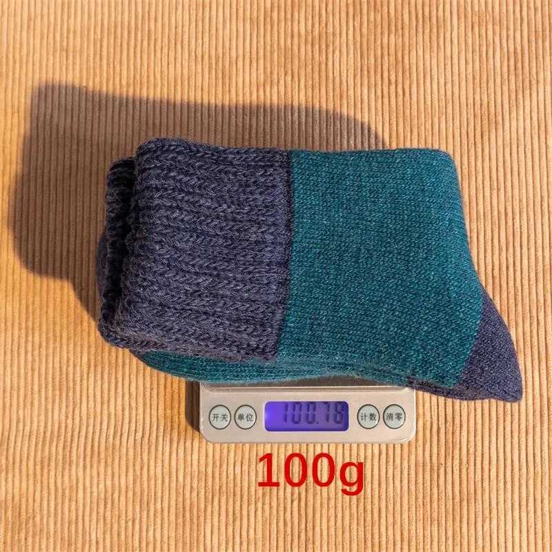 5Pairs/Wool Socks Winter Mens Super Thick Merino High Quality Wool Fashion Color Casual Warm Mid-tube Socks Plus Size EU38-46XJ241019