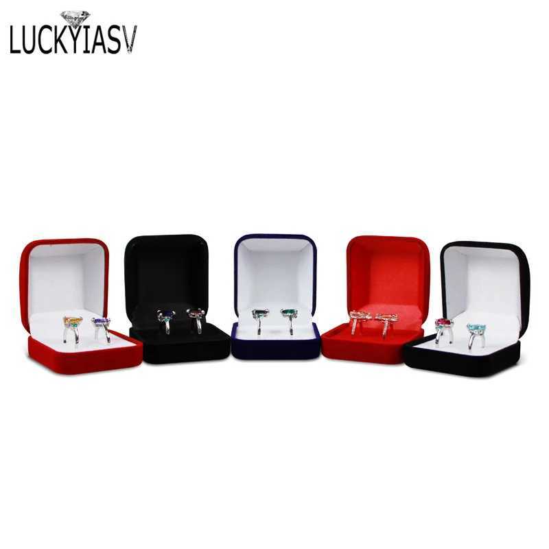 Velvet Pavilion Box Ring Box Jewelry Organizer Double Ring Box Jewelry Box Wedding Gift Box Joyeros Organizer De Joyas W241019
