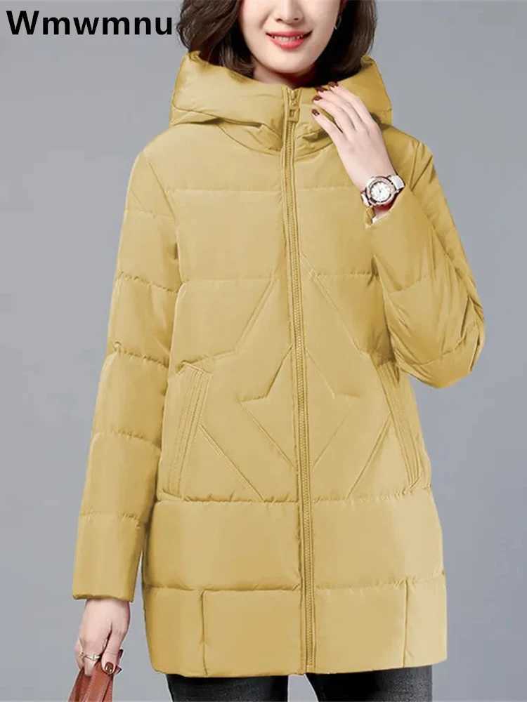 Winter Warm Big Size 4xl Hooded Parkas Coats Women Loose Mid Length Down Cotton Overcoats Thicken Chaqueta Snow Wear JacketsX241019