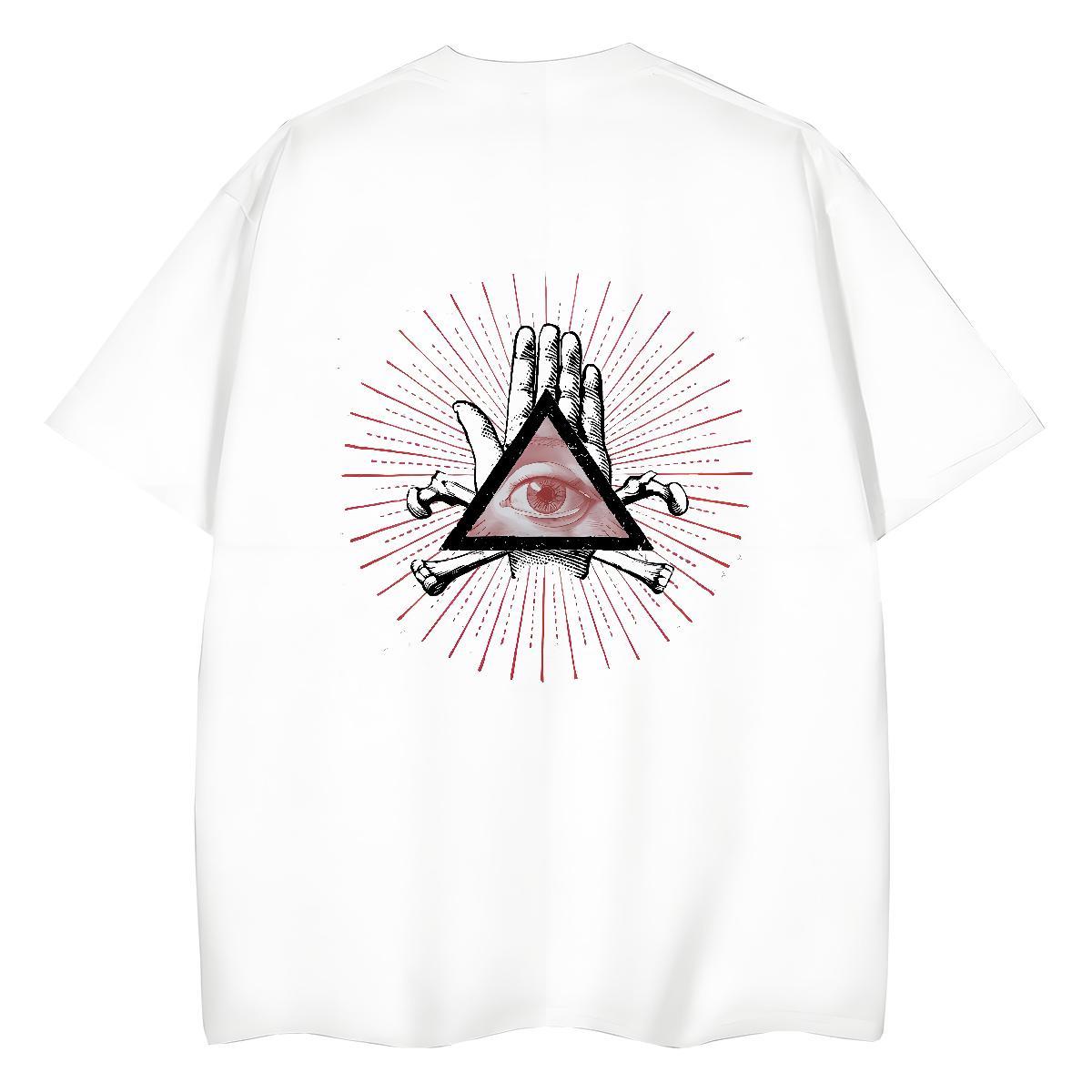 2024 Casual Womens T Shirts 230g Pure Cotton Breathable Soft Summer Casual eye of the devil Woman Tshirt Nice Oversized L-4XL Clothings