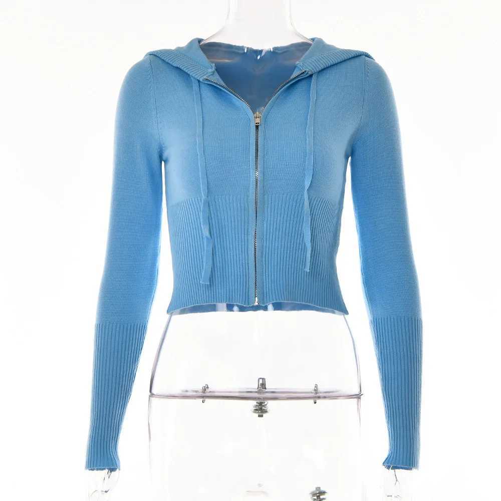 Women's Two Piece Pants Y2K Womens 2-piece Knitted Set Solid Color Long Sleve Zipper Slimming Hoodie Crop Top and High Waist Long Pants Set Y2410