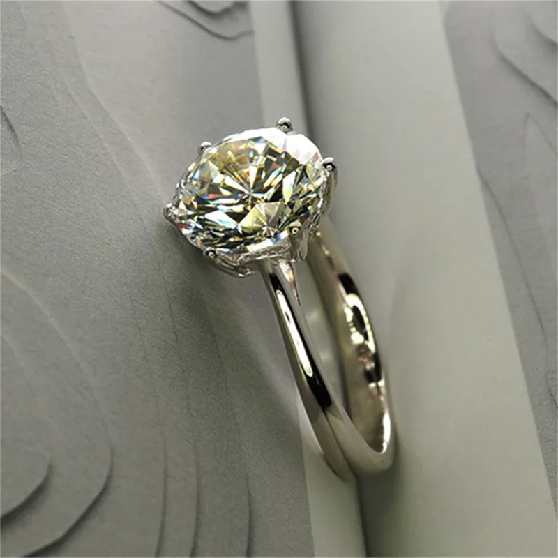 IOGOU 2-4ct Card Ring 925 Pure Silver Engagement Womens Jewelry Wedding Ring 241007