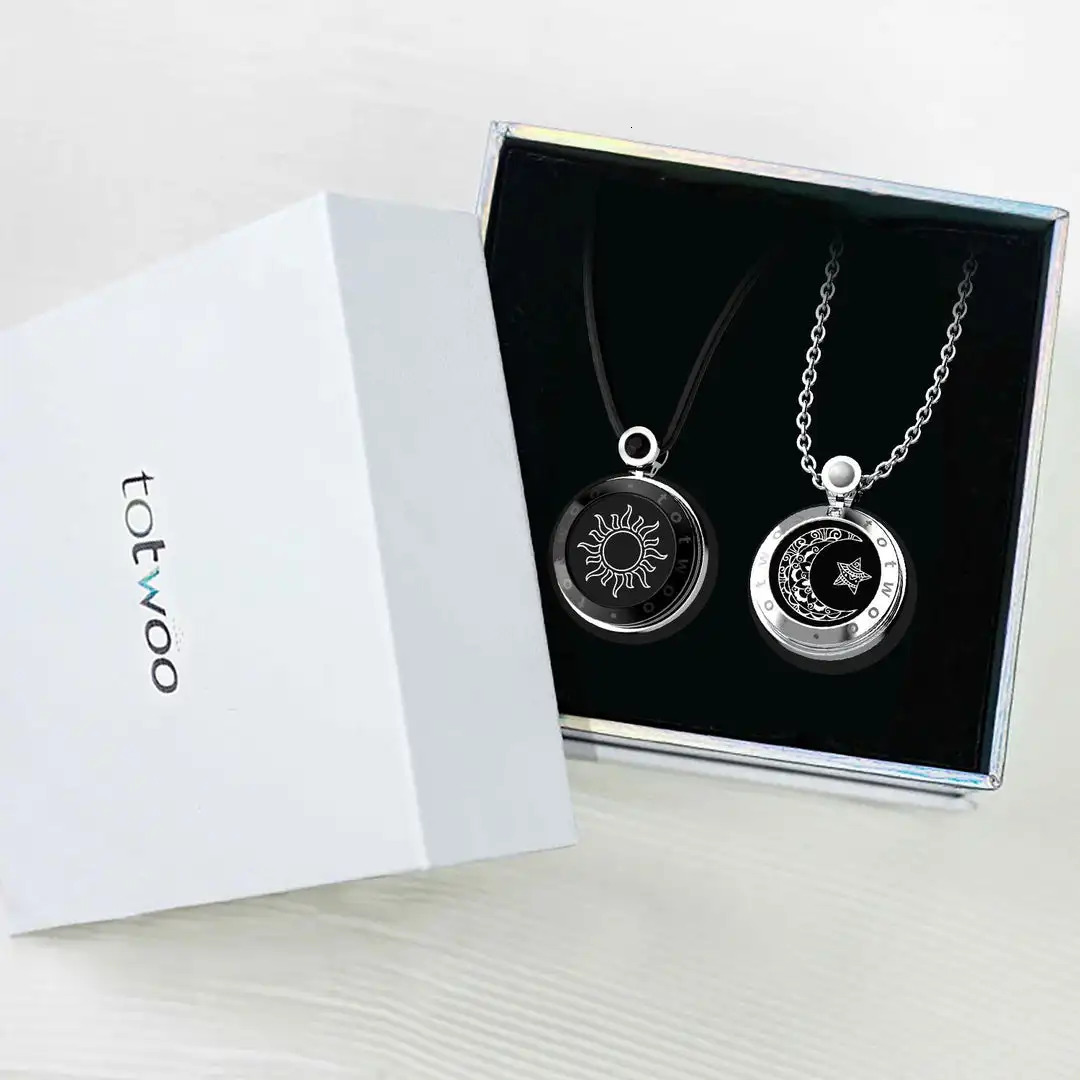 Totwo couple touch necklace with natural agate for long-distance relationship gifts 241018