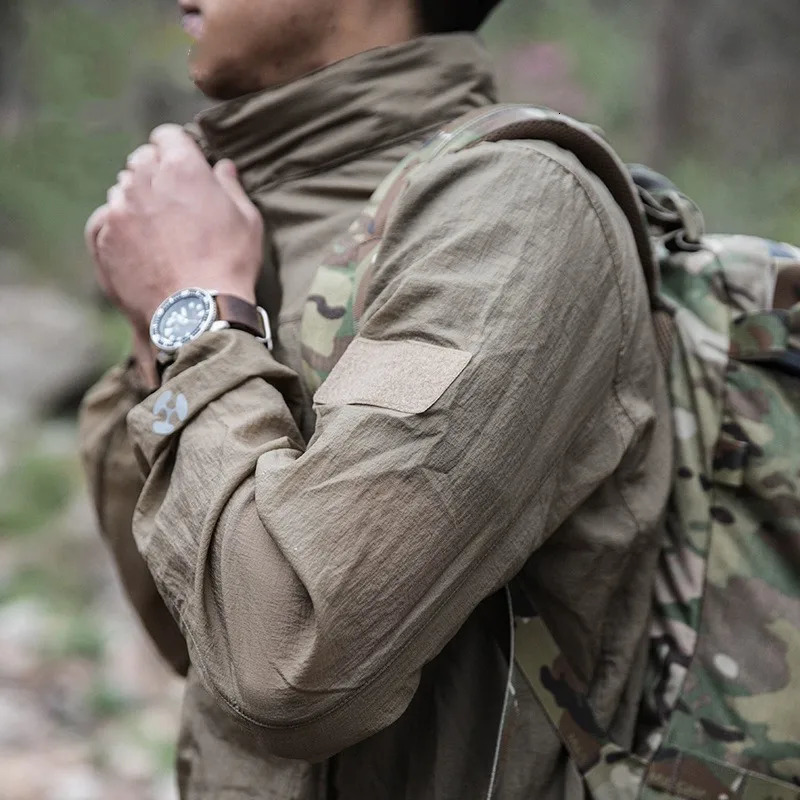 Military quick drying lightweight jacket mens summer tactical waterproof jacket zipper skin ultra lightweight casual jacket 241007