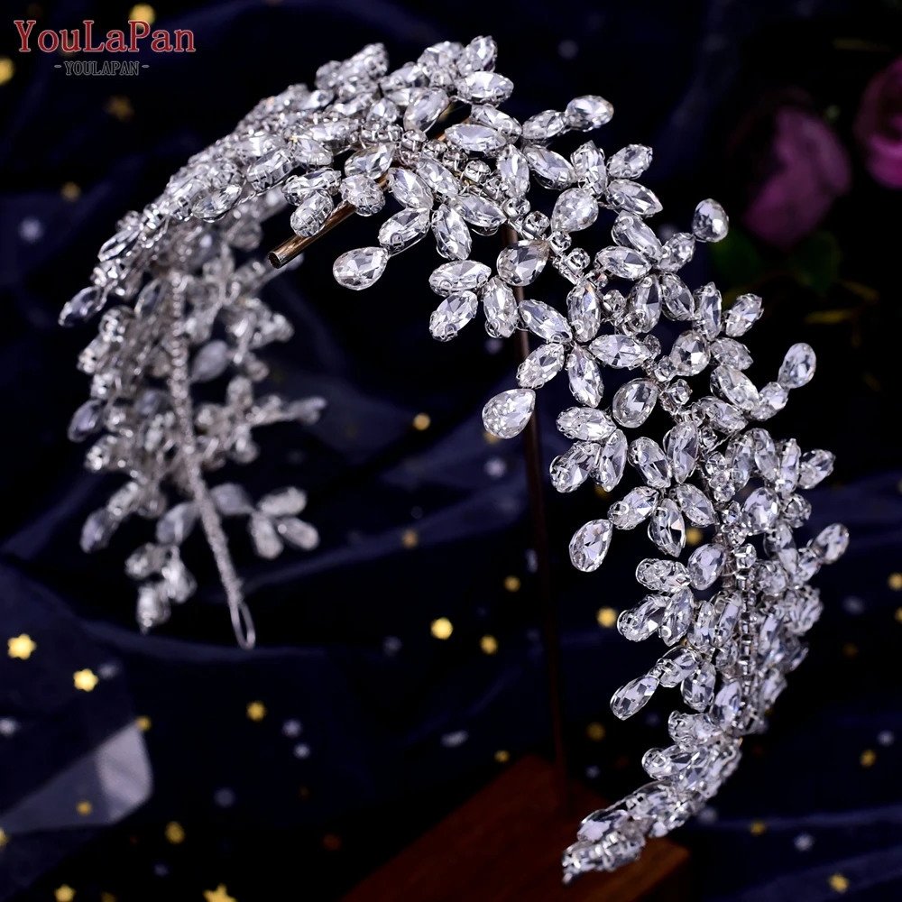 YouLaPan Luxury Bridal Headband Wedding Hair Diamond Wedding Hair Accessories Bridal Hair Tiaras and Crown HP404 241018