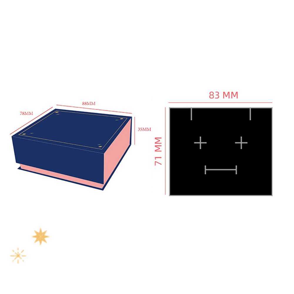 Mini magnetic suction cup flip jewelry box square earrings necklace storage box deep blue luxury wedding ring gift box W241019