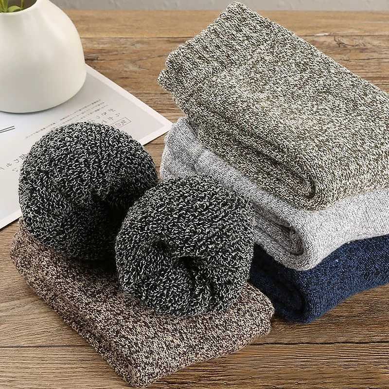 Winter Unisex Men Super Thick Warm High Quality Harajuk Retro Rabbit Hair Wool Cotton Cold Protection Women Thermosocks SocksXJ241019