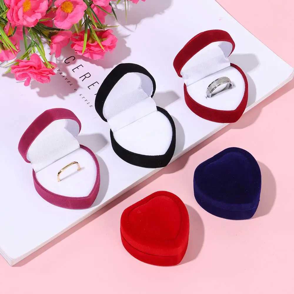 Fashion couple wedding party jewelry box earring holder velvet ring box heart-shaped box W241019