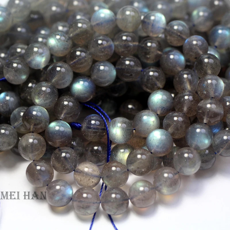 Meihan Natural AAA Madagascar light bulb Labrador smooth round gemstone loose beads for jewelry DIY production 241018