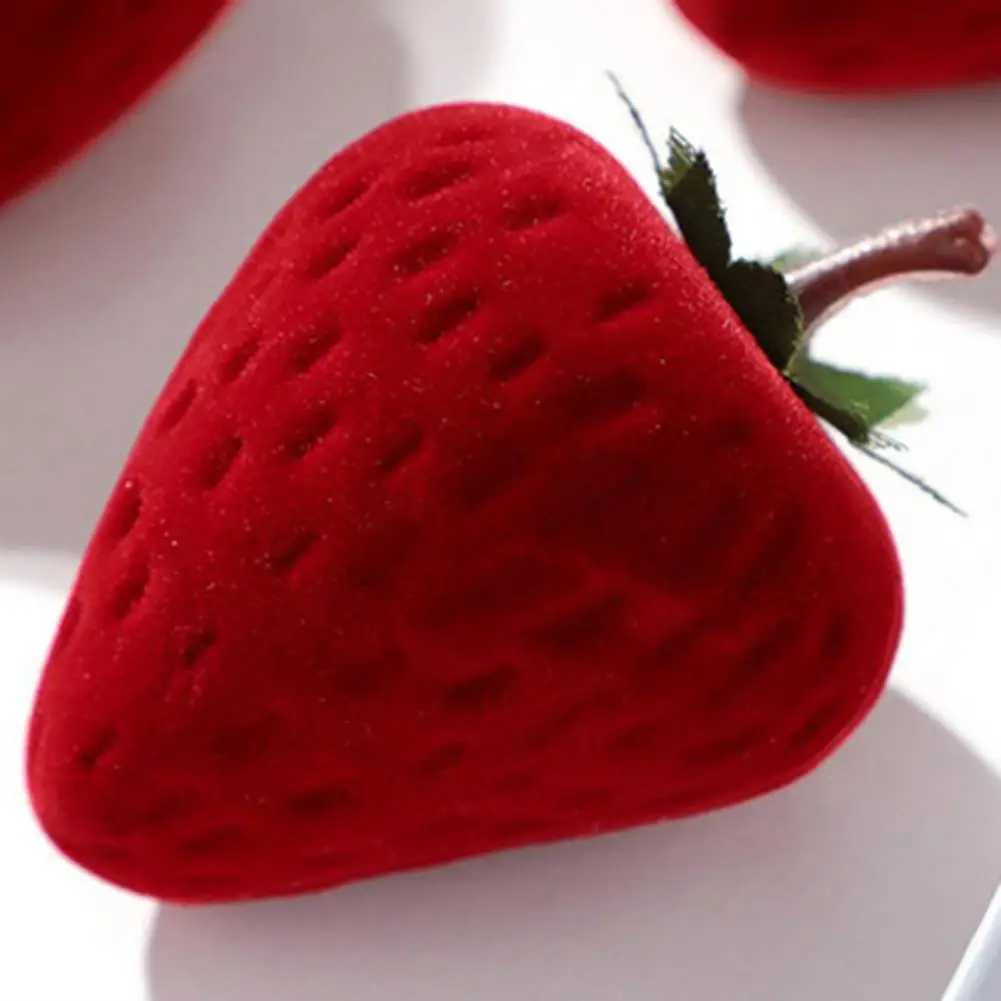 2 elegant and cute strawberry ring boxes jewelry storage boxes lined with earrings wedding recommended gift ring boxes W241019