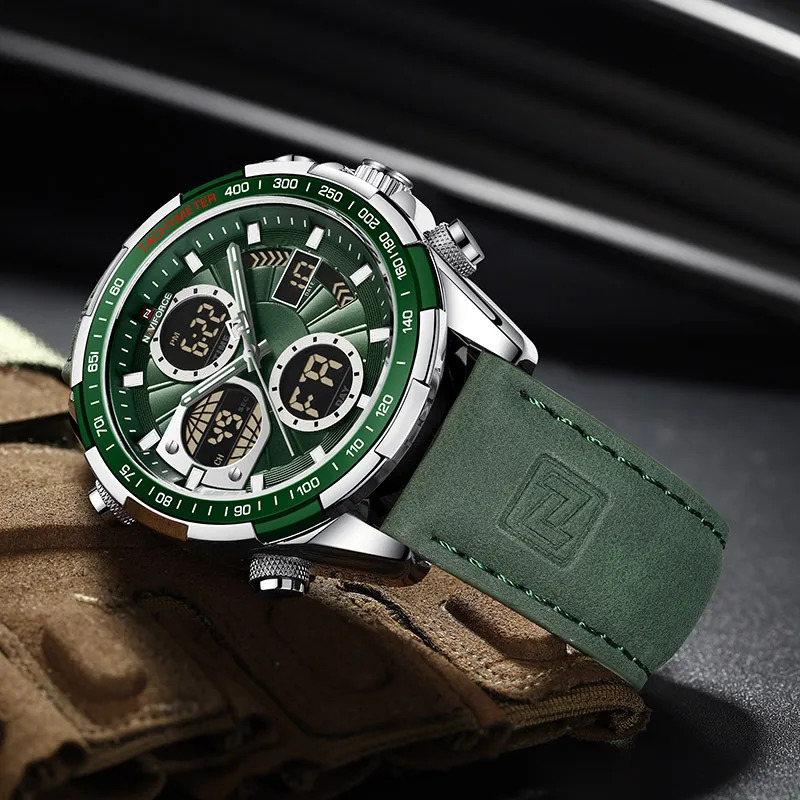 NAVIFORCE Mens Fashion Military Watch y Original Sports Timing Waterproof Quartz Digital 241009