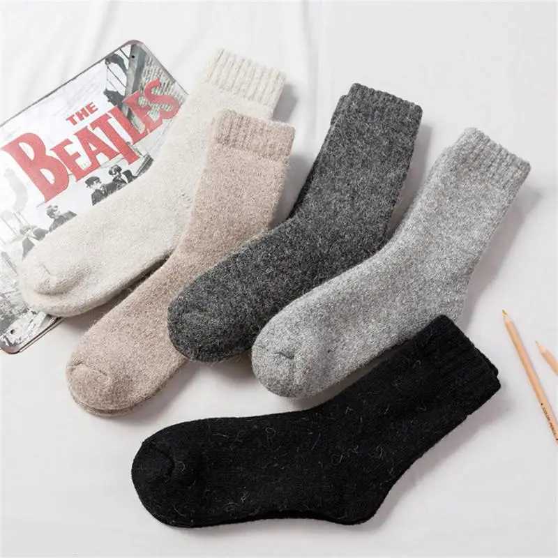 Men Thick Cotton Socks Against Cold Snow Russia Winter Keep Warm Merino Wool Rabbit Socks For Women Plush Boots Tube SocksXJ241019