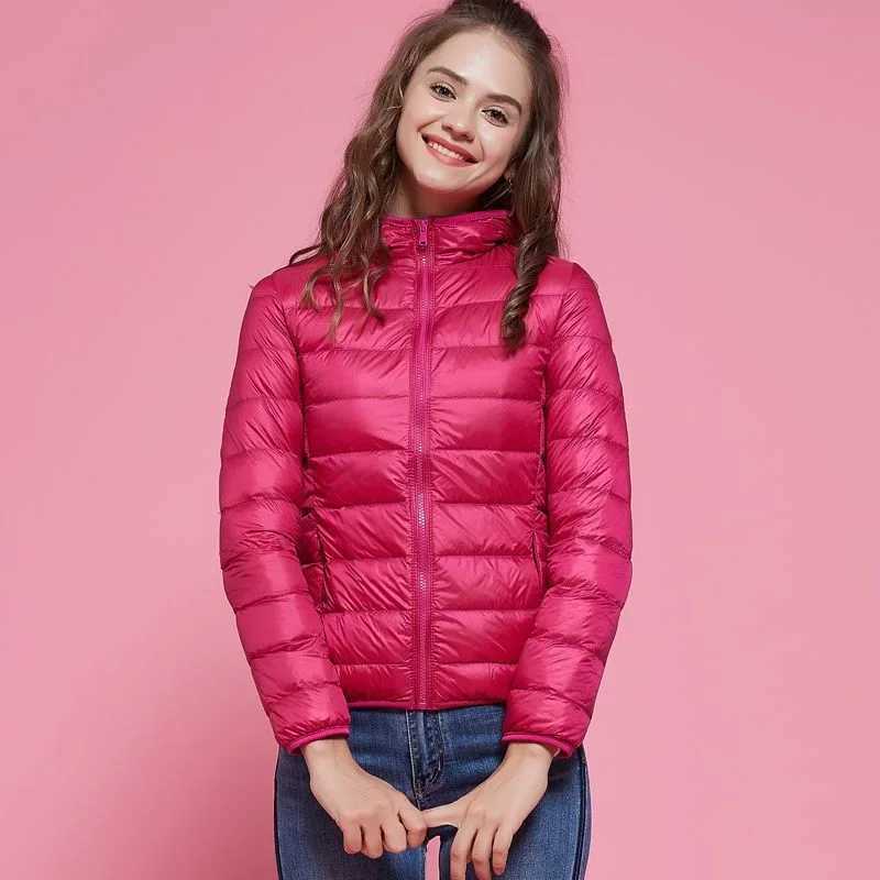 26 Colors Purple Women Jackets 2023 New Spring Winter White Duck Down Warm Ultra Lightweight Packable Puffer Coats Female ParkasX241019