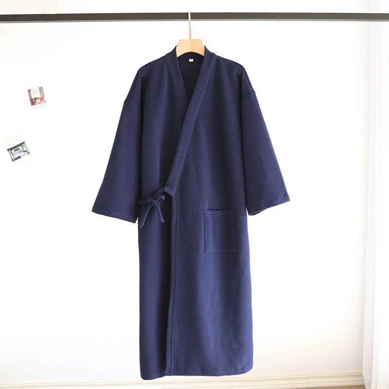 2024 Autumn Men Cotton Velvet Bath Robe Couples Matching Home Clothing Male Kimono Yukata Long Nightdress Men Casual BathrobeXJ241018