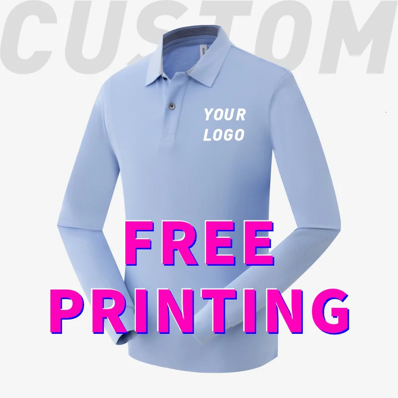 POLO customization free printing long sleeved picture T-shirt cultural shirt enterprise mens and womens work clothes 241018