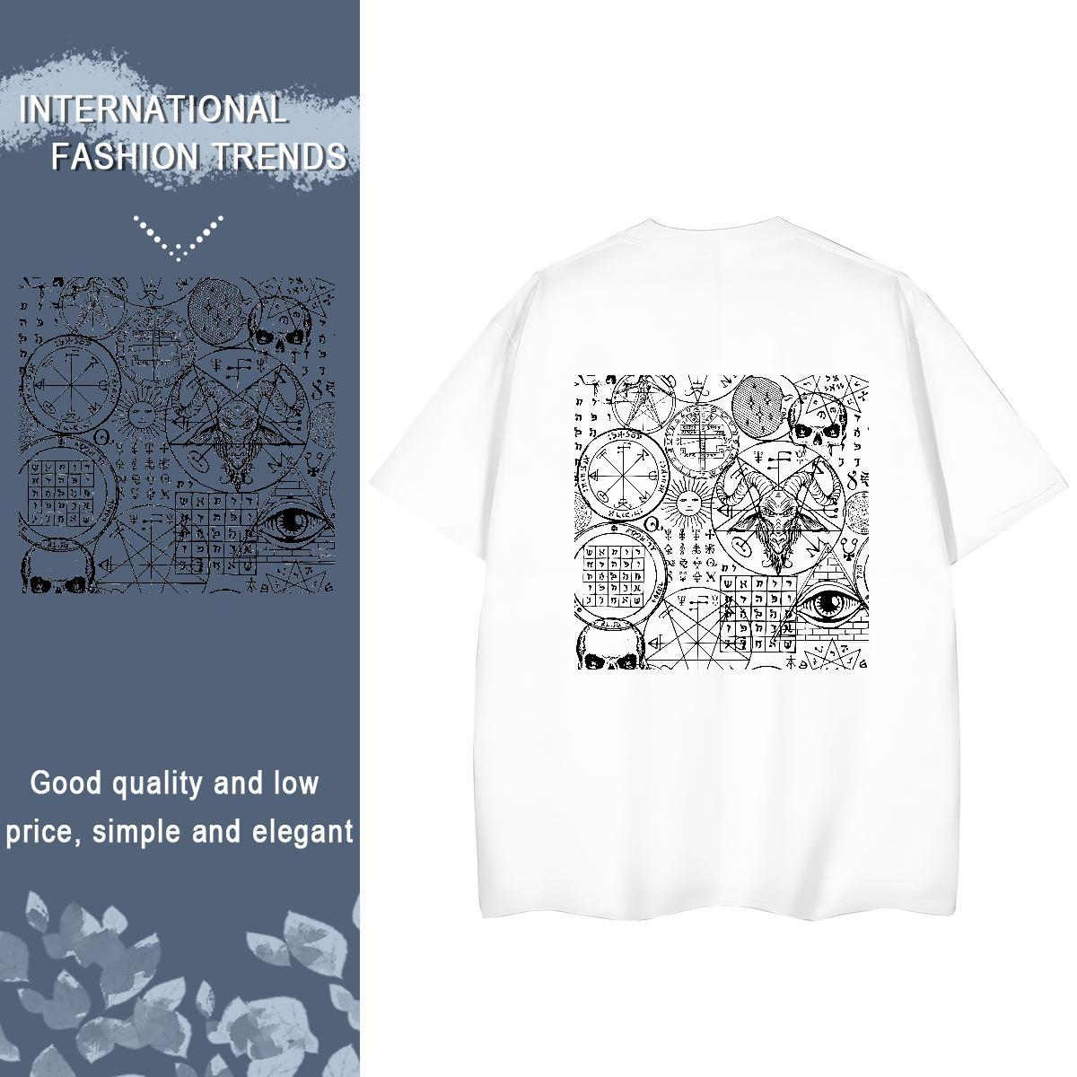 Fashion T Shirts Women 230g 100% Cotton Breathable Short Sleeve Casual Sport skull Couples T Shirts Popular Plus Size Cartoon Tops Tees