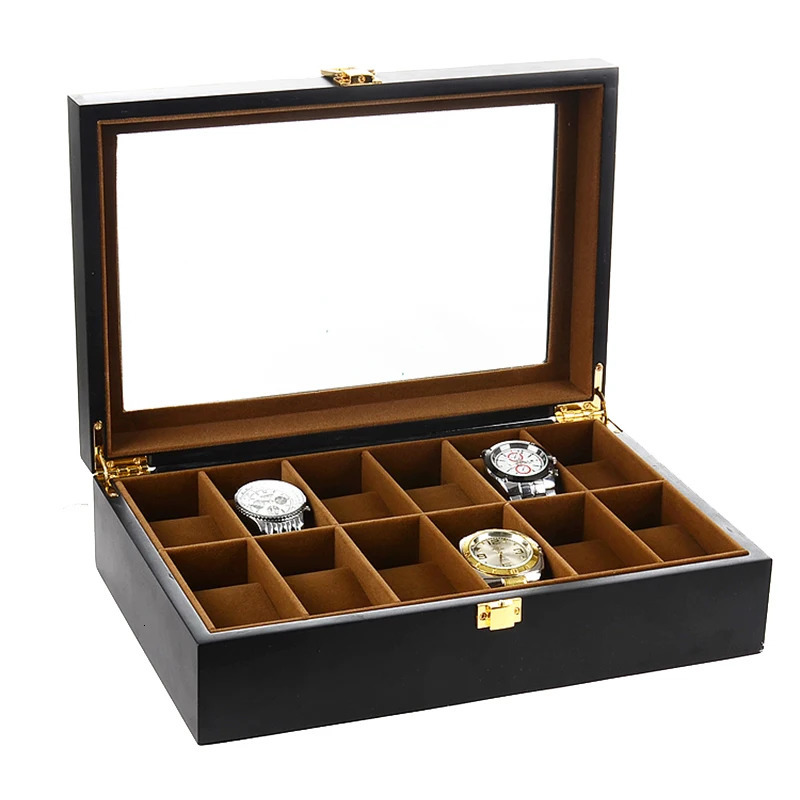 6/10/12 Grid handmade wooden watch box watch display box jewelry rack storage organizer 241018