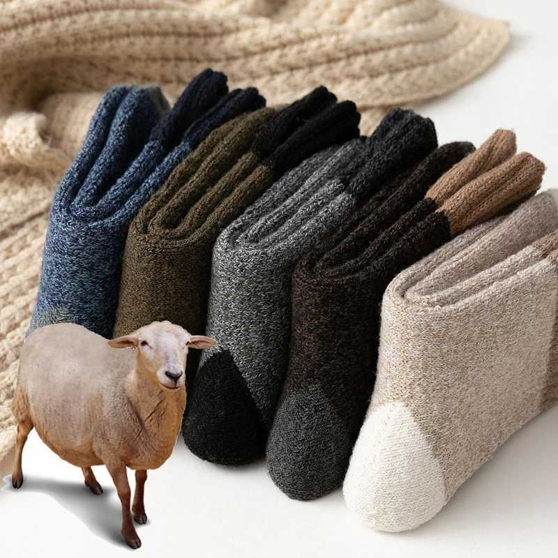 5Pairs/Lot Winter Thicken Wool Socks Mens High Quality Towel Keep Warm Couple Sock Cotton Floor Socks for Male Thermal 38-45XJ241019