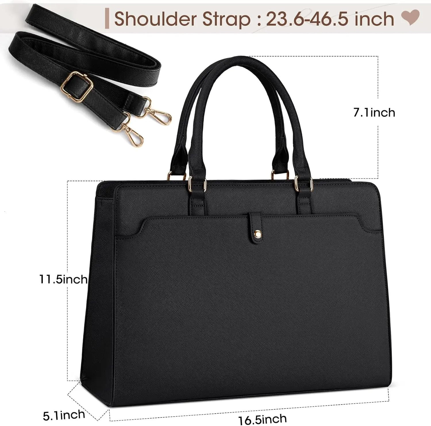 Large Capacity Laptop Bag for Women 156 Inch Tote Leather Work Waterproof Briefcase Business Office Computer 241019