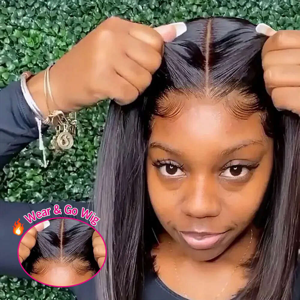 to Wear Ready Go Glueless Wig Bone Straight x HD Lace Frontal Short Bob Human Hair Transparent Closure