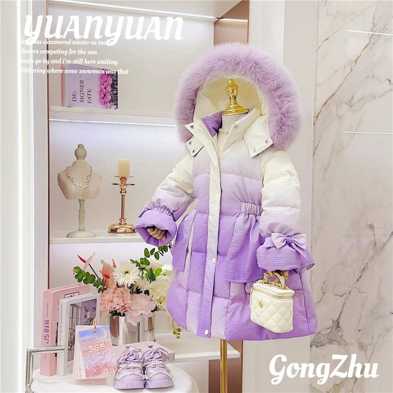 Girls Padded Cotton Clothes Coat Winter Children Thick Plus Velvet Long Jacket Teen Hooded Warm Down Outerwear Kids Parkas 512Y 241018