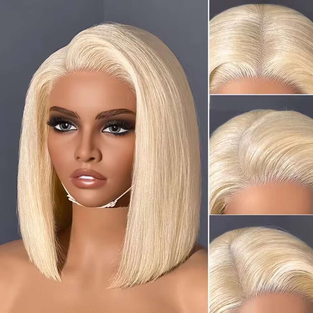 Bob x Blonde Hair Wig Human Lace Frontal Brazilian Straight Front for Women