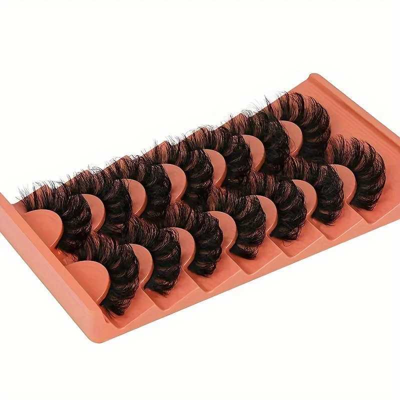 7 Pairs Fluffy False Eyelashes 20mm Full Wispy Lashes 8D Volume Curly Fake Eyelashes 7 Pairs MultipackXJ241019