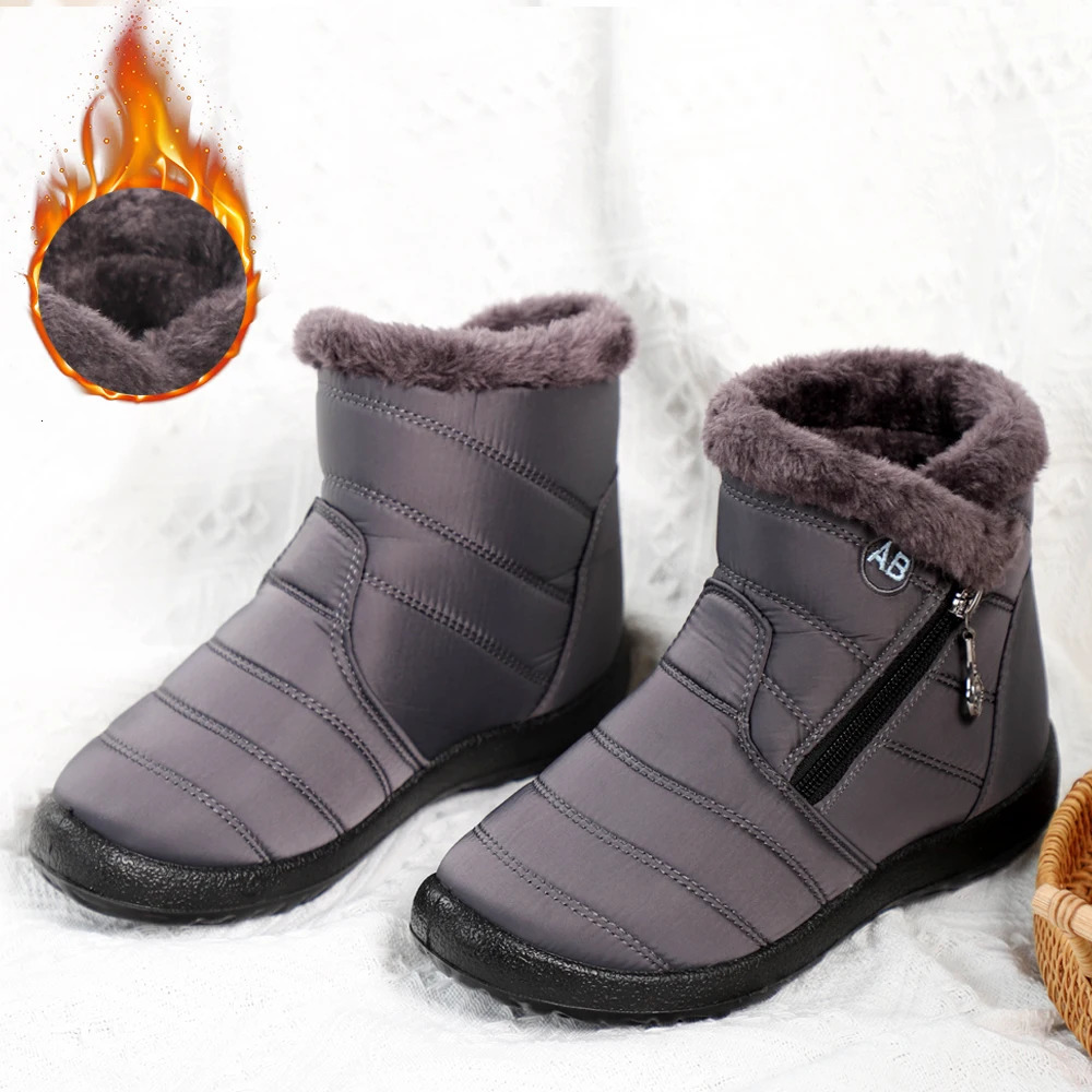 Winter Womens Waterproof Snow Boots Winter Womens Casual Lightweight Ankle Boots Warm Fur Winter Boots Botas Mujer 241018