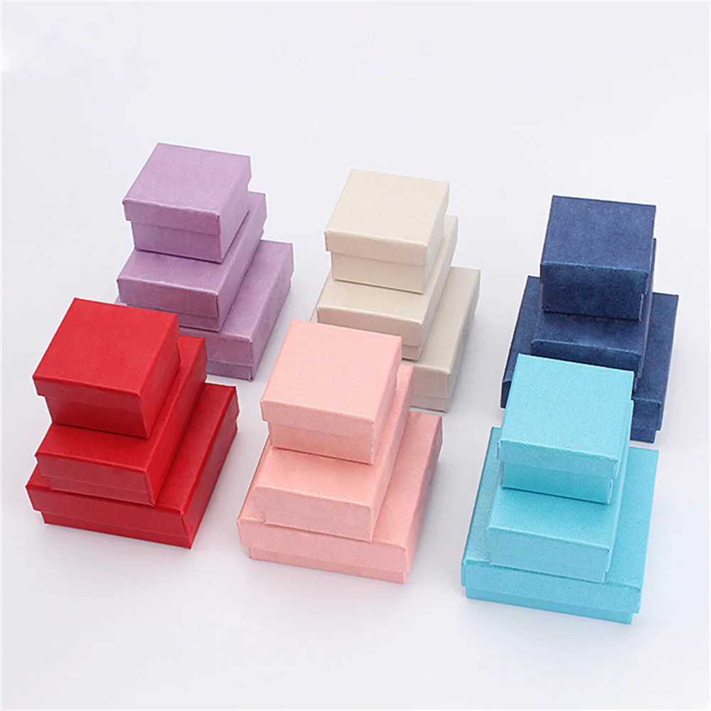 Paper jewelry packaging color box ring necklace storage organizer bracelet earring display stand wedding gift wholesale W241019