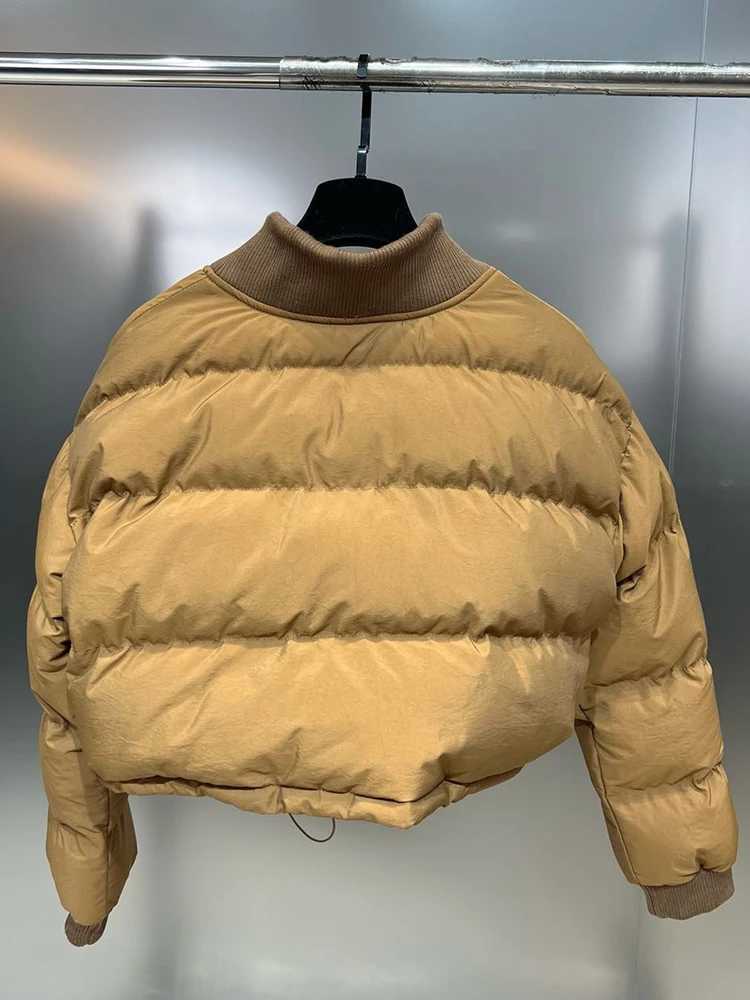 Women's Down Parkas DEAT Fashion Simple Solid Color Pocket Drawstring Cotton Mat Jacket Womens Loose Long Sleve Short Coat 2023 Winter 11P01680 Y