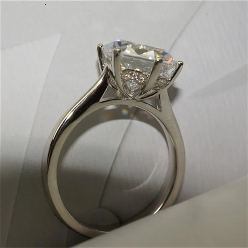 IOGOU 2-4ct Card Ring 925 Pure Silver Engagement Womens Jewelry Wedding Ring 241007