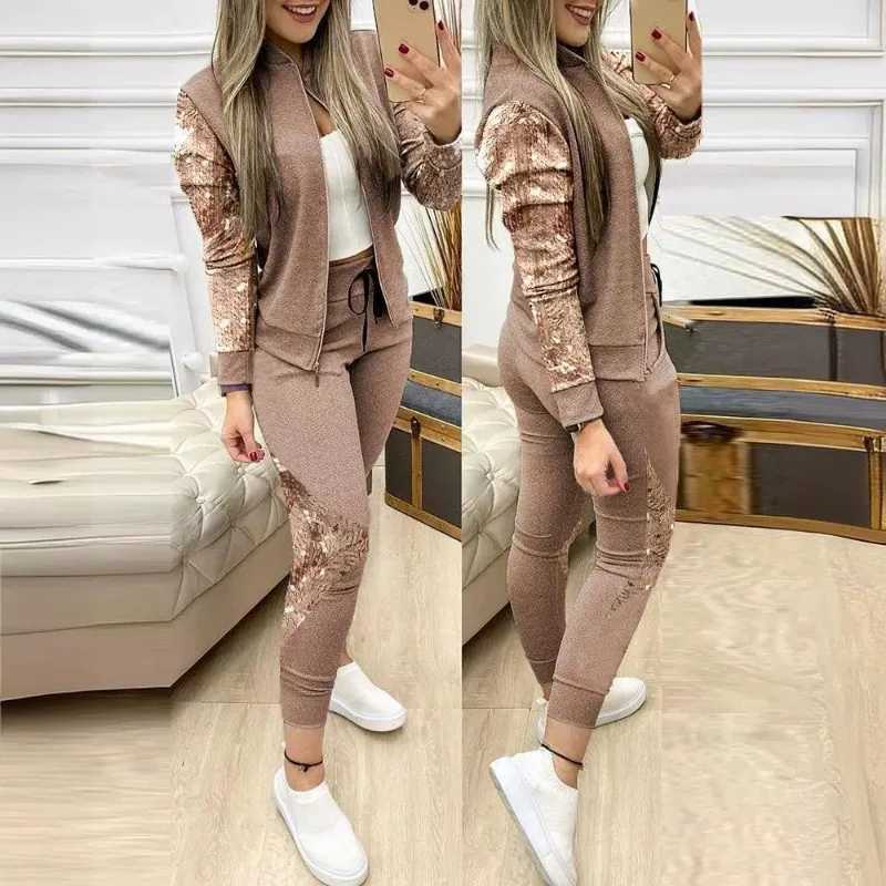 Women's Two Piece Pants Spring and summer new womens clothing cardigan wool sweater long slip coat Trouser two-piece set Y2410194S47