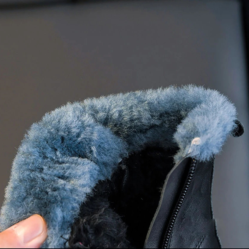 2024 Winter Fashion Boots For Girls Thick Warm Faux Fur Snow Softsoled Antislippery Children Shoes 241019 4