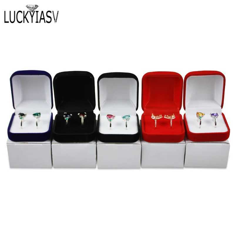 Velvet Pavilion Box Ring Box Jewelry Organizer Double Ring Box Jewelry Box Wedding Gift Box Joyeros Organizer De Joyas W241019