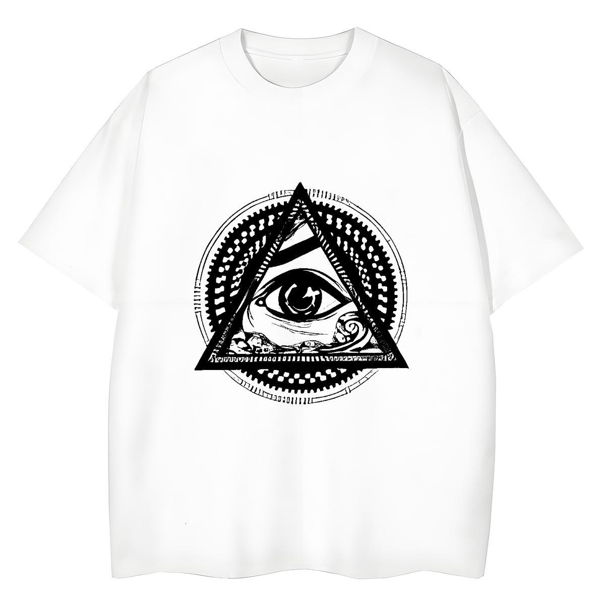New Womens T Shirts 230g Cotton Crew Neck Breathable Casual Daily Wear eyes Women Tshirts Soft DIY Anime Printed Tee Shirt