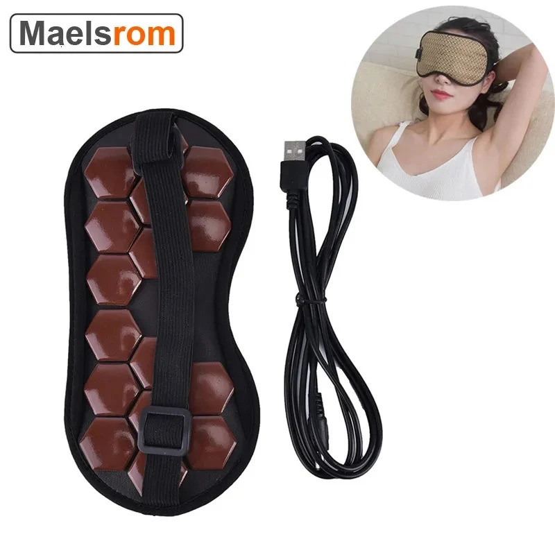 Electric Jade Eye Stone Mask Tourmaline Heating Massager Compress For Muscle Relaxation Relieve Insomnia 241008