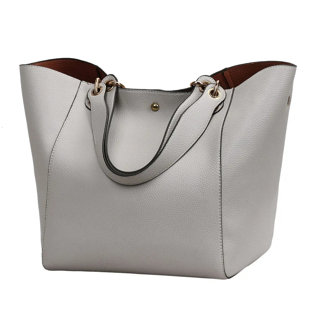 Vintage large capacity handbag fashionable casual womens shoulder bag PU leather womens large handbag womens handbag Sac 241018