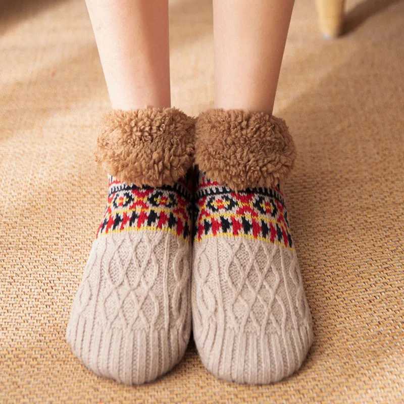 3 Pairs/Lot Fall and Winter Floor Socks Home Warm Women Men Socks Snow Sleep Carpet Socks Slippers Socks Non-slip Yoga SocksXJ241019