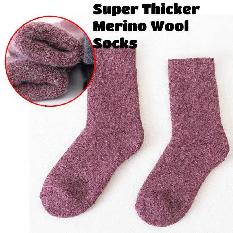 Men Thick Cotton Socks Against Cold Snow Russia Winter Keep Warm Merino Wool Rabbit Socks For Women Plush Boots Tube SocksXJ241019